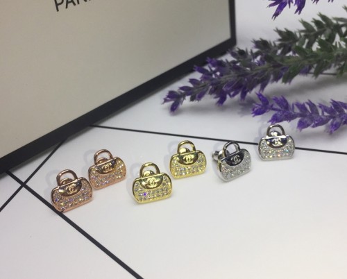 Chanel All-match Full Diamond Bag Earrings