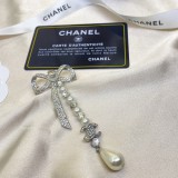 Chanel Full Rhinestone Bow Brooch