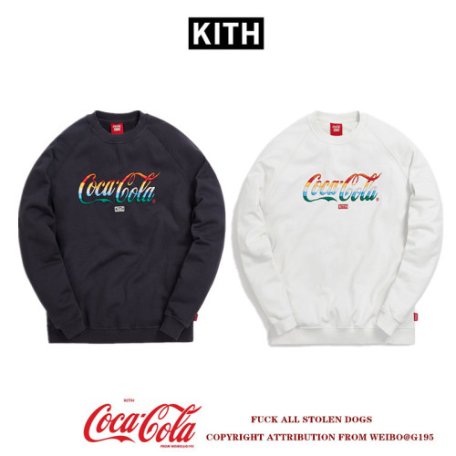 KITH Embroidered Colorful coca cola Letters Logo Pullover Sweatshirt