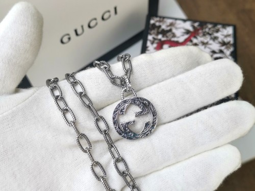 Gucci Round Double G Pattern Chain Necklace