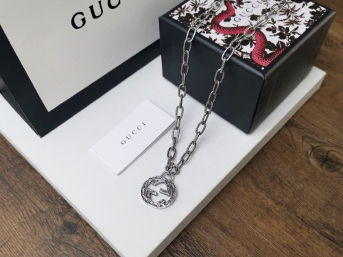 Gucci Round Double G Pattern Chain Necklace