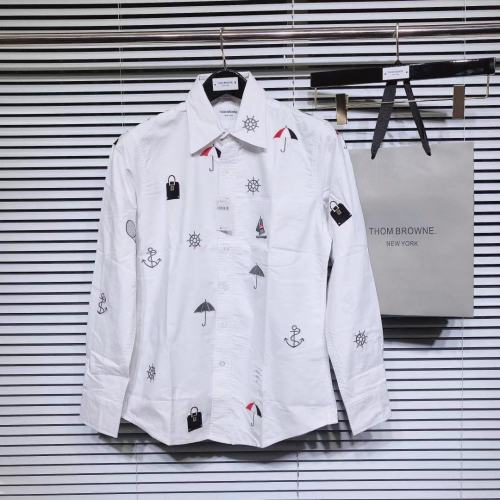 Thom Browne Fashion Embroidery White Oxford Shirt