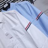 Thom Browne Cotton Oxford Classic Cuff Three Color Long Sleeve Shirt 