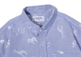 Thom Browne Cotton Oxford Animal Full Print Long Sleeve Shirt