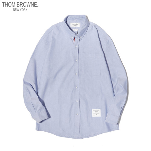 Thom Browne Striped Shirt With Oxford Cloth Placket