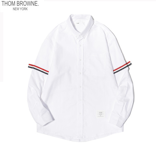 Thom Browne Cotton Oxford Classic Cuff Three Color Long Sleeve Shirt