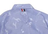 Thom Browne Cotton Oxford Animal Full Print Long Sleeve Shirt