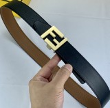 Fendi Men's Fashion Business Belt 3.5CM Bicolor