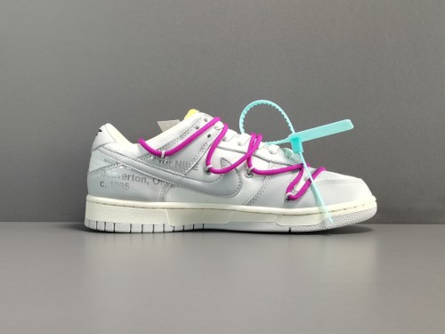 Off-White x Nike Dunk Low＂The 50＂Purple Shoelace Blue Buckle DM1602-100