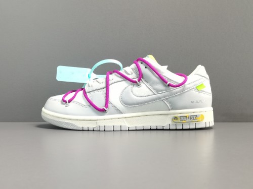 Off-White x Nike Dunk Low＂The 50＂Purple Shoelace Blue Buckle DM1602-100
