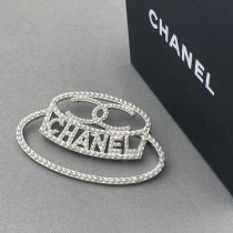 Chanel Silver Double C Letter Pearl Brooch