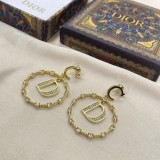 Dior New Retro Diamond Letter Earrings