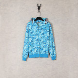 BAPE/A/Bathing Ape Unisex Shark Head Cotton Camouflage Zip Hoodies Sweatshirt