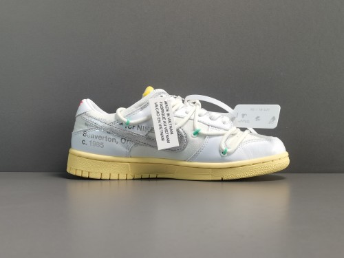 Off-White x Nike Dunk Low “ The 50 ‘’ White/Silver White Shoes With White Buckle DM1602-12