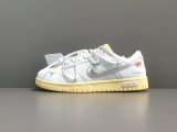 Off-White x Nike Dunk Low “ The 50 ‘’ White/Silver White Shoes With White Buckle DM1602-12