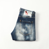 Dsquared2 Splash Ink Ripped Holes Slim Fit Jeans Pants 8275