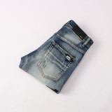 Amiri New Letter Logo Shredded Slim Fit Jeans Pants 8304