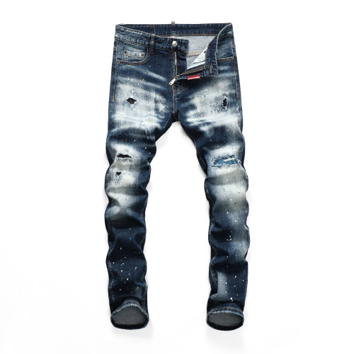 Dsquared2 Splash Ink Ripped Holes Slim Fit Jeans Pants 8275