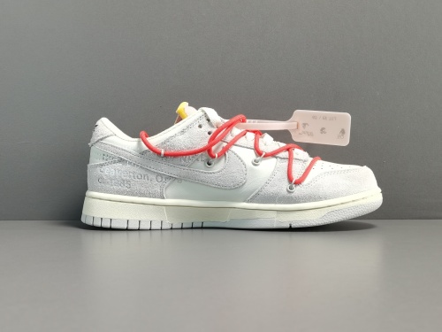 Off-White x Nike Dunk Low＂The 50＂Off-White Red Shoelace Light Pink Buckle DJ0950-118