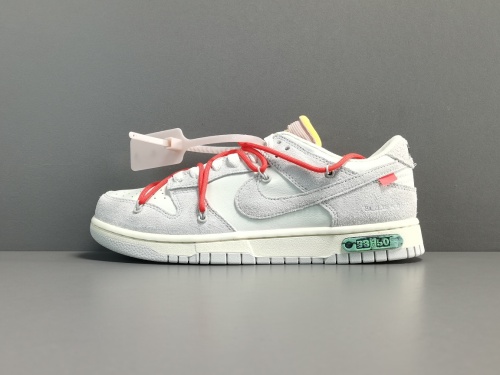 Off-White x Nike Dunk Low＂The 50＂Off-White Red Shoelace Light Pink Buckle DJ0950-118