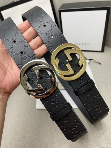 Gucci Double Sided Top Layer Cowhide Steel Buckle Belt 3.8cm