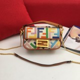 Fendi Small Embroidered Baguette Handbag Chain Bag size: 19×4×11cm