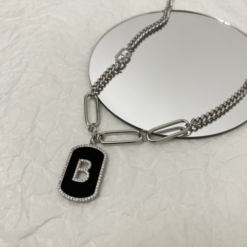 Balenciaga B Word Diamond Fashion Necklace