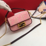 Fendi Small Embroidered Baguette Handbag Chain Bag size: 19×4×11cm