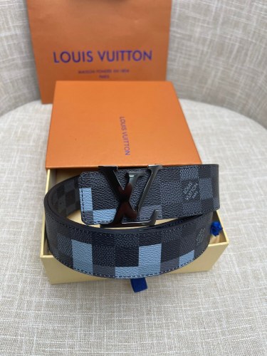Louis Vuitton LV Letter Buckle Geometric Leather Belt 4.0