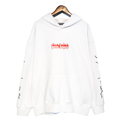 Palm Angels Volcano printing Long Sleeve Men Embroidered Hoodie Sweatshirt
