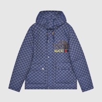 Gucci x North Joint Name Ancient Canvas Aviator Hooded Jacket Down Coats