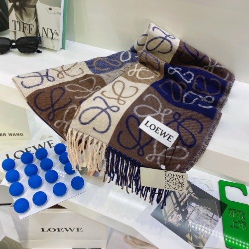Loewe Classic LOGO Fashion Color Block Scarf