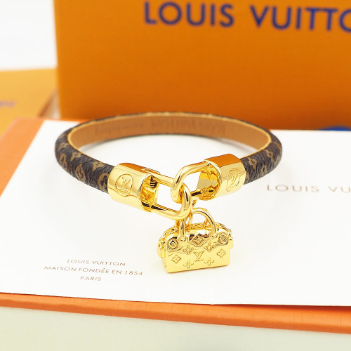 Louis Vuitton D Buckle Series Handbag Leather Bracelet