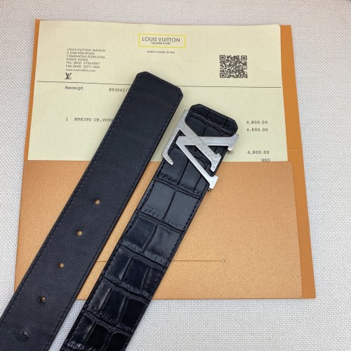 Louis Vuitton LV Buckle Plaid Double Sded Belt 4.0cm