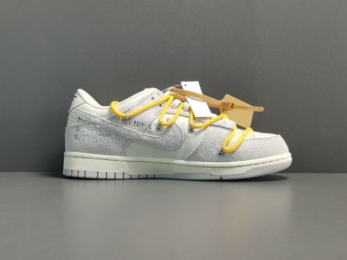 Off-White x Nike Dunk Low＂The 50＂Yellow Shoelace Light Brown Buckle DJ0950-109