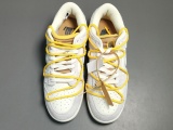 Off-White x Nike Dunk Low＂The 50＂Yellow Shoelace Light Brown Buckle DJ0950-109