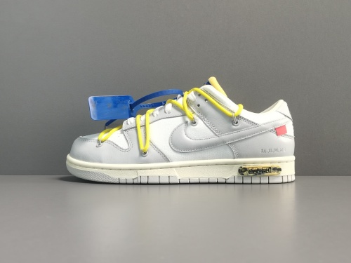 Off-White x Nike Dunk Low＂The 50＂Yellow Shoelace With blue Buckle DM1602-120