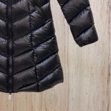Women's Moncler Fulmarus Herringbone Quilted Hooded Down Jacket Black