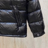 Men's Moncler Moka Lacquered Waterproof Nylon Short Hooded Down Jacket