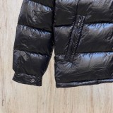 Men's Moncler Moka Lacquered Waterproof Nylon Short Hooded Down Jacket