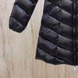 Women's Moncler Fulmarus Herringbone Quilted Hooded Down Jacket Black