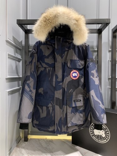 Men Canada Goose Expedition Parka Coat Jacket Blue Camouflage