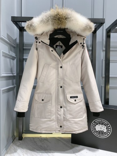 Women Canada Goose Expedition Parka Coat Jacket Beige