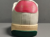 GUCCI Dirty Shoes Gucci Screener Series GG Enamel Distressed Casual Shoes Pink/Green