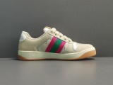 GUCCI Dirty Shoes Gucci Screener Series GG Enamel Distressed Casual Shoes Pink/Green