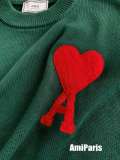 Unisex Ami Paris Big Love Letter A Combination Embroidered Wool Sweater