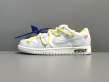 Off-White x Nike Dunk Low＂The 50＂ NO.27 Yellow Shoelace With Blue Buckle DM1602-120