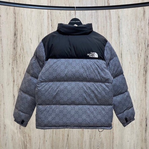 Gucci & The North Face Double G Logo Down Jacket Grey