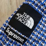 The North Face & Supreme Studded Nuptse Nuptse Jacket Studded Logo Hooded Down Jacket Blue