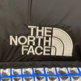 The North Face & Supreme Studded Nuptse Nuptse Jacket Studded Logo Hooded Down Jacket Blue